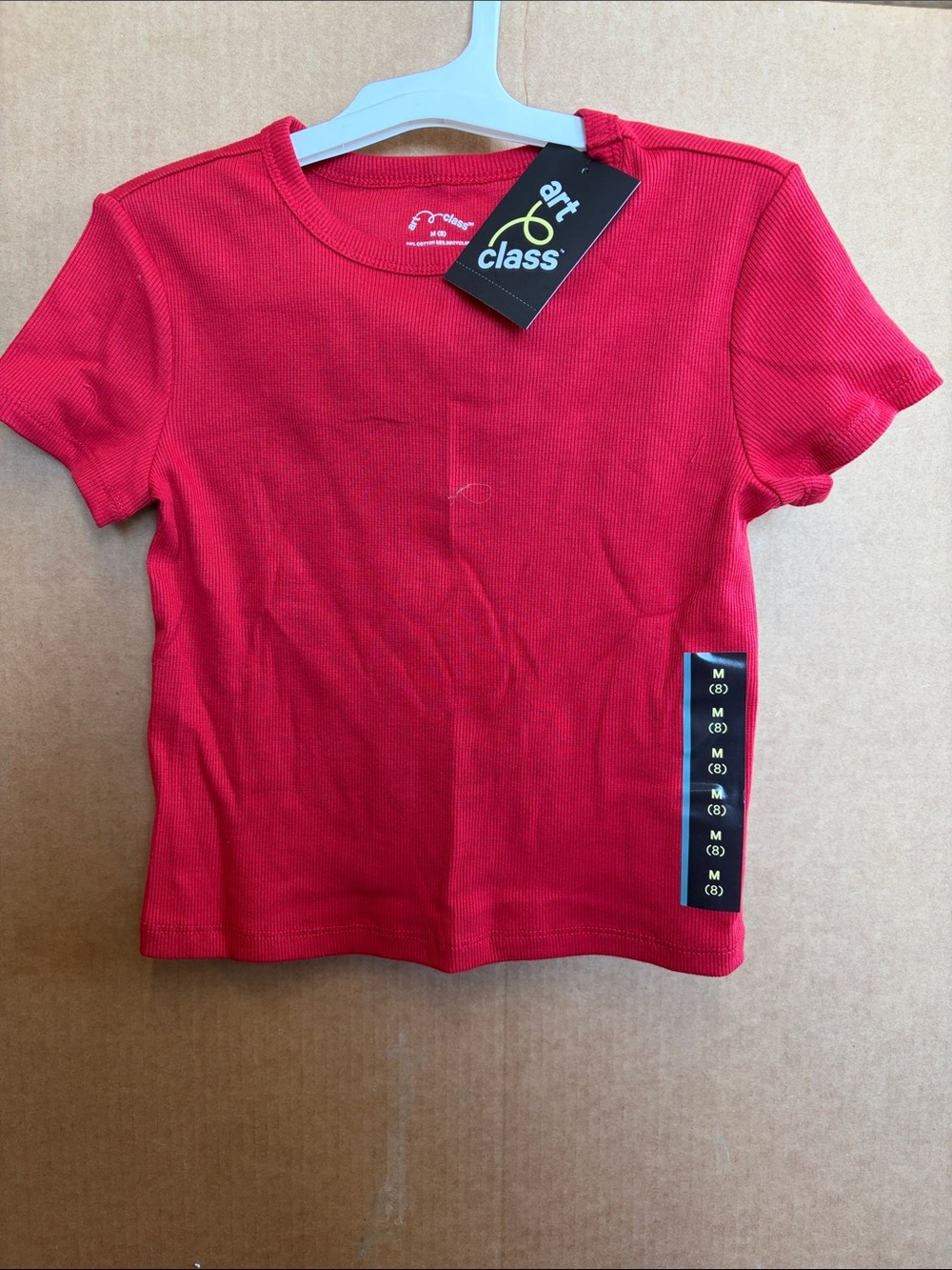 art class Red Ribbed Short-Sleeve Tee